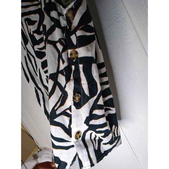 AVA & VIV Sleeveless Top Womens 1X Keyhole Button Animal Print Linen Rayon NEW - Picture 5 of 11